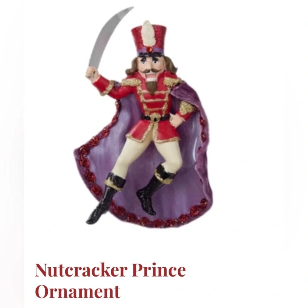 Nutcracker Prince Ornament with Purple Cape by Kurt S Adler